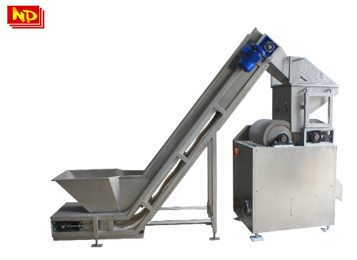 APF-200 Crush Roll Machine w/ Bucket Conveyor